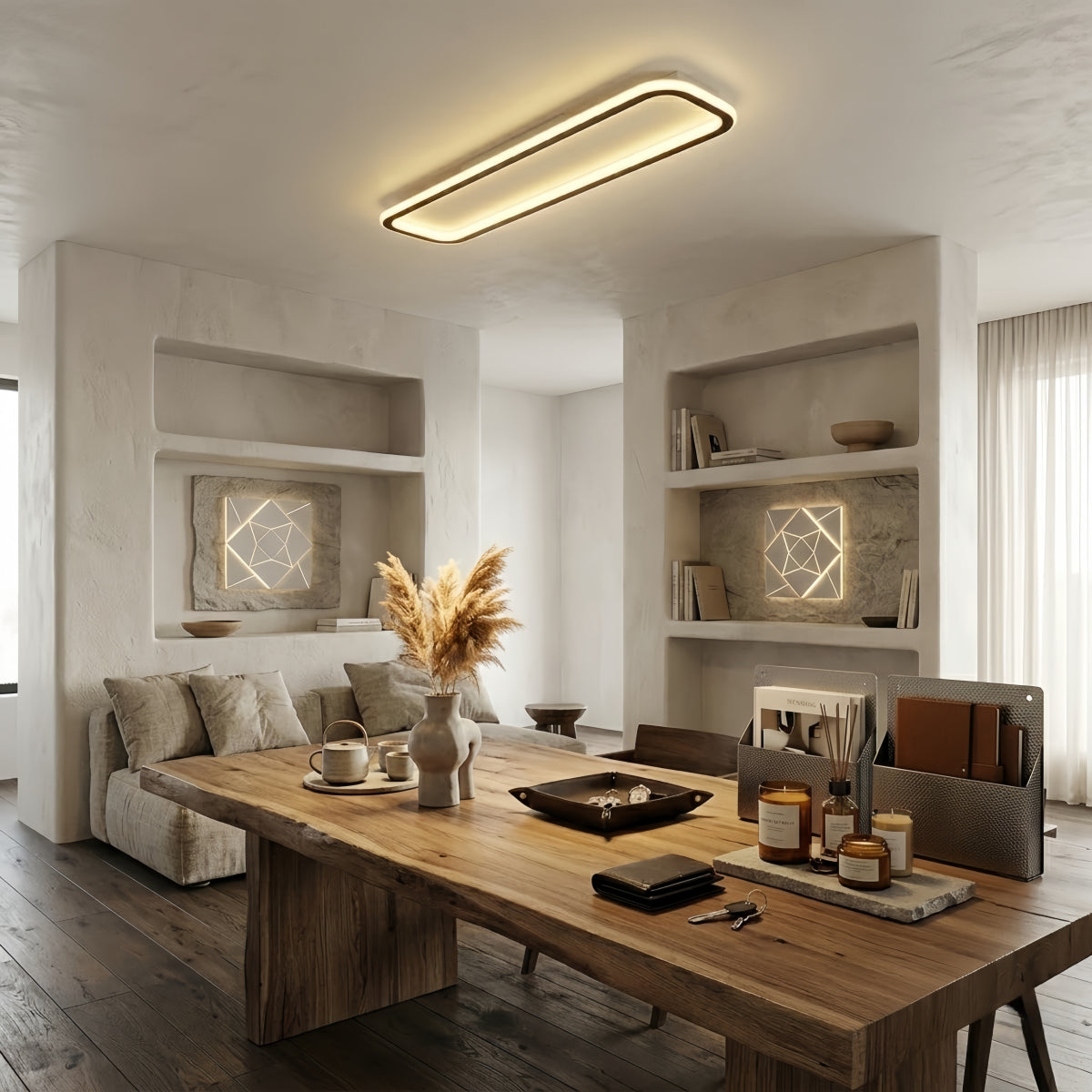 Arcato Modern LED Ceiling Light – Metal/Silica Gel Fixture for Living Room